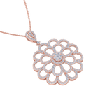 Load image into Gallery viewer, Flower Pendant in yellow gold with white diamonds of 2.38 ct in weight