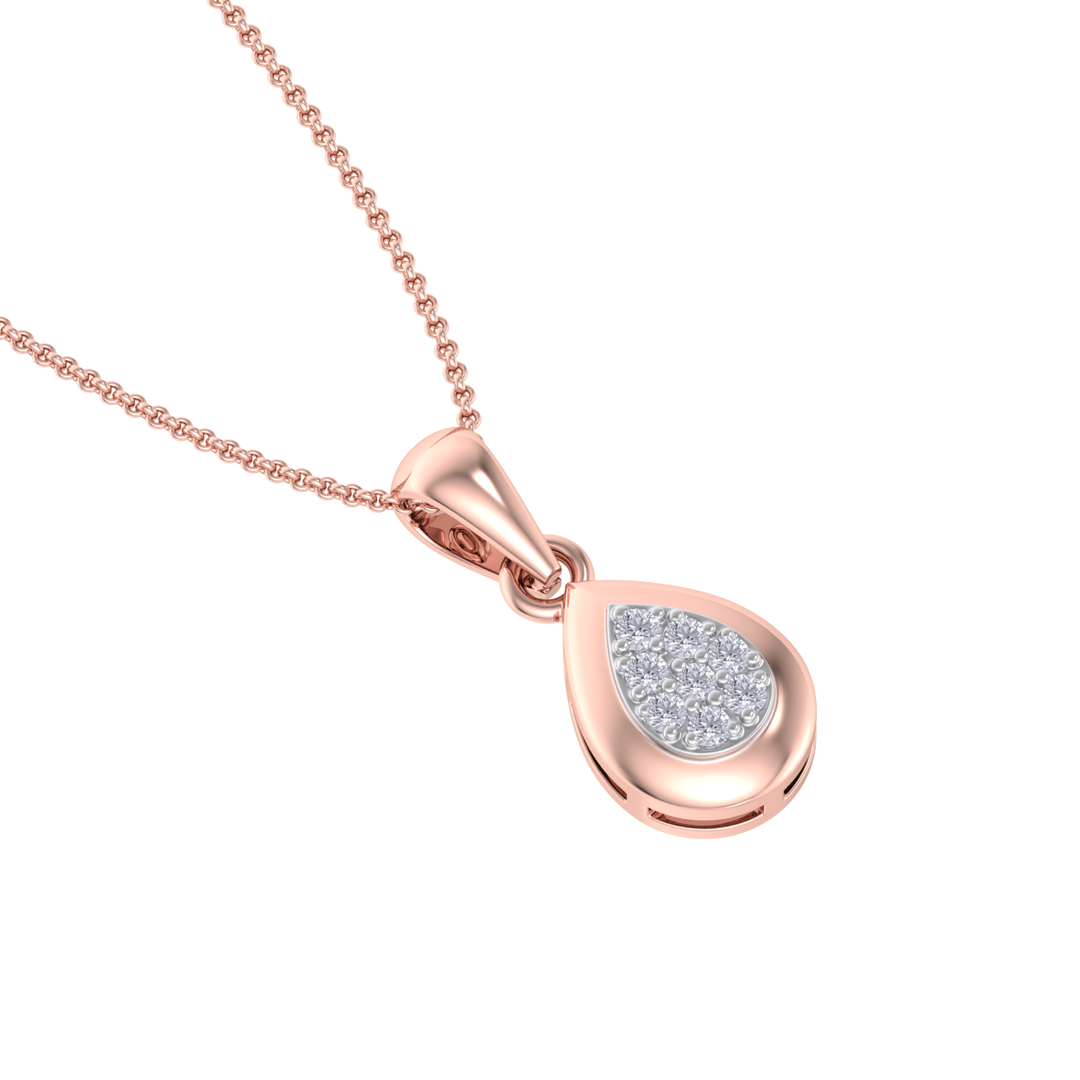 Cute Pendant in white gold with white diamonds of 0.09 ct in weight