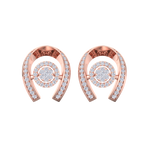 Load image into Gallery viewer, Statement earrings in rose gold with white diamonds of 0.53 ct in weight