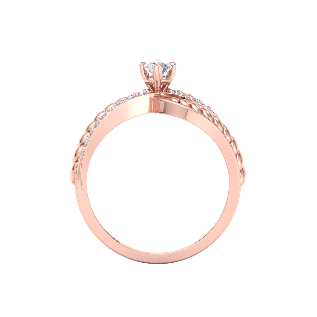 Diamond ring in rose gold with white diamonds of 0.22 ct in weight