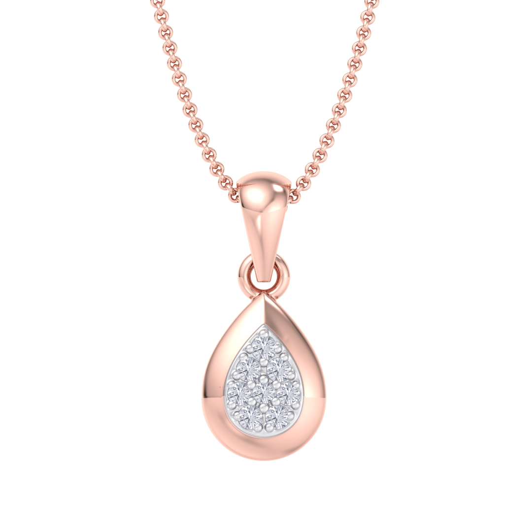 Cute Pendant in rose gold with white diamonds of 0.09 ct in weight