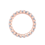 Load image into Gallery viewer, Eternity ring in yellow gold with emeralds white diamonds of 4.18 ct in weight
