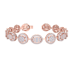 Load image into Gallery viewer, Statement bracelet in rose gold with white diamonds of 2.94 ct in weight