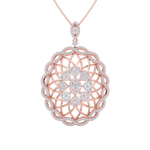 Load image into Gallery viewer, Oval pendant in rose gold with white diamonds of 1.97 ct in weight