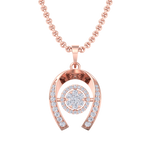Load image into Gallery viewer, Halo Pendant in rose gold with white diamonds of 0.26 ct in weight