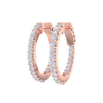 Load image into Gallery viewer, Diamond eternity hoop earrings in yellow gold with white diamonds of 0.98 ct in weight