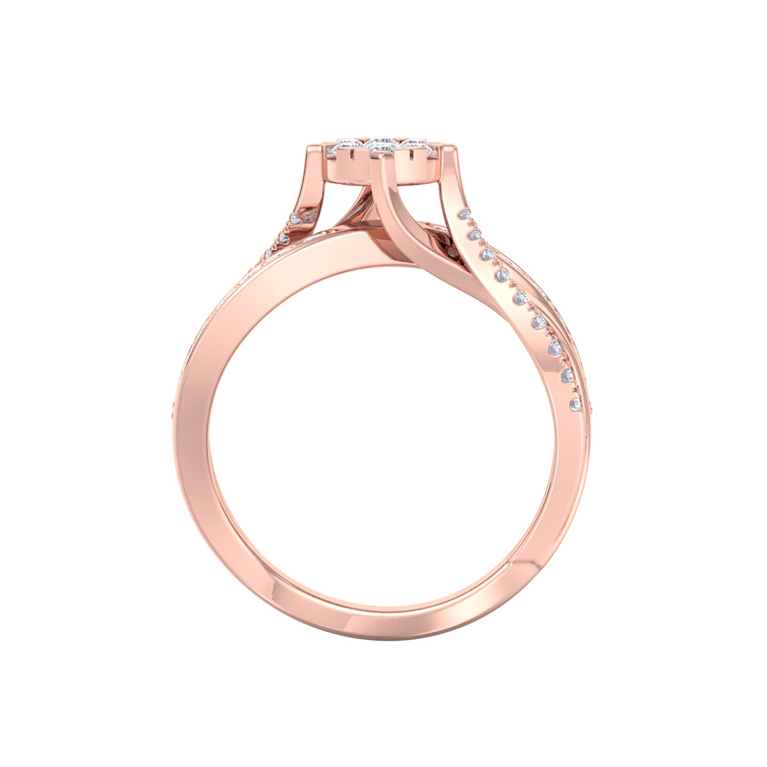 Diamond ring in rose gold with white diamonds of 0.58 ct in weight
