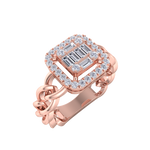 Load image into Gallery viewer, Statement Chain Ring in yellow gold with white diamonds of 0.41 ct in weight