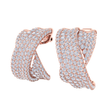 Load image into Gallery viewer, Ribbon earrings in rose gold with white diamonds of 3.12 ct in weight