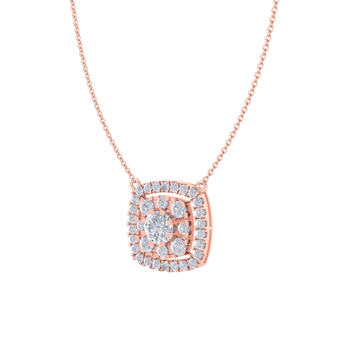 Classic square necklace in white gold with white diamonds of 2.78 ct in weight