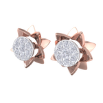 Load image into Gallery viewer, Flower shaped stud earrings in white gold with white diamonds of 0.62 ct in weight
