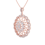 Load image into Gallery viewer, Oval Pendant in yellow gold with white diamonds of 1.97 ct in weight