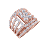 Load image into Gallery viewer, Statement Diamond ring in rose gold with white diamonds of 1.52 ct in weight
