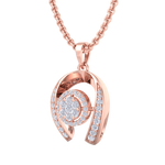 Load image into Gallery viewer, Halo Pendant in white gold with white diamonds of 0.26 ct in weight