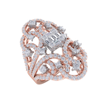 Load image into Gallery viewer, Statement ring in yellow gold with white diamonds of 1.90 ct in weight