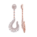 Load image into Gallery viewer, Drop earrings in rose gold with white diamonds of 2.96 ct in weight