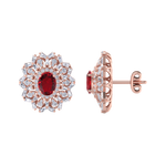 Load image into Gallery viewer, Stud earrings in yellow gold with white diamonds of 2.34 ct in weight