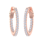 Load image into Gallery viewer, Diamond eternity hoop earrings in white gold with white diamonds of 0.98 ct in weight