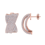 Load image into Gallery viewer, Ribbon earrings in rose gold with white diamonds of 3.12 ct in weight