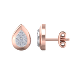 Load image into Gallery viewer, Pear shaped stud earrings in yellow gold with white diamonds of 0.13 ct in weight