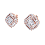 Load image into Gallery viewer, Stud earrings in white gold with white diamonds of 0.88 ct in weight