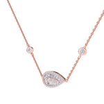 Load image into Gallery viewer, Pear shaped necklace in rose gold with white diamonds of 1.04 ct in weight