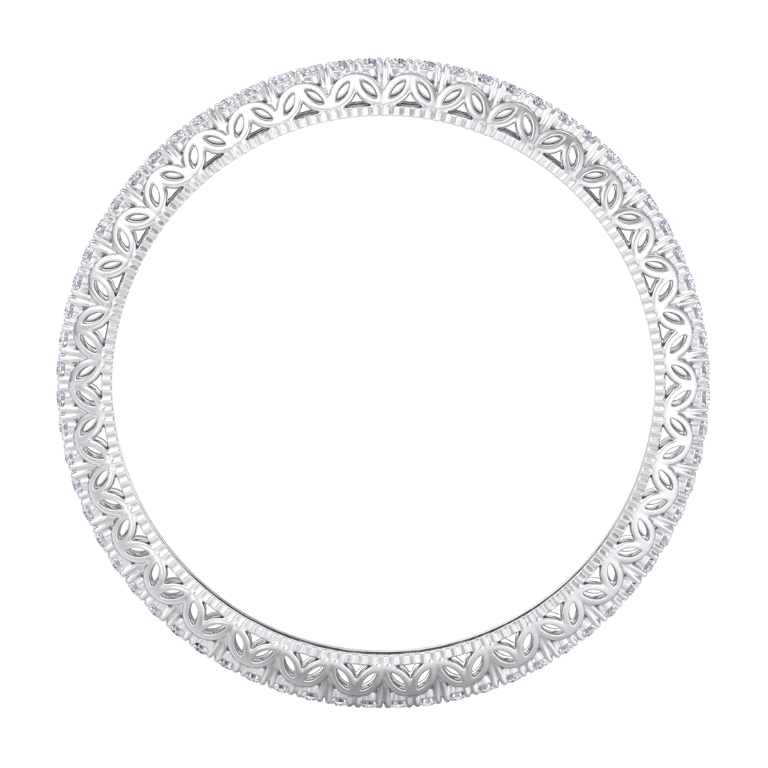 Diamond bangle in white gold with white diamonds of 11.04 ct in weight