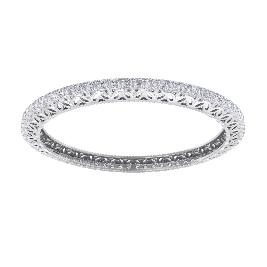 Diamond bangle in white gold with white diamonds of 11.04 ct in weight