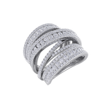 Load image into Gallery viewer, Multi-band diamond ring in white gold with white diamonds of 2.69 ct in weight