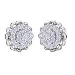 Load image into Gallery viewer, Round shaped stud earrings in yellow gold with white diamonds of 1.66 ct in weight
