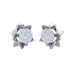 Load image into Gallery viewer, Flower shaped stud earrings in white gold with white diamonds of 0.62 ct in weight