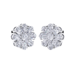Load image into Gallery viewer, Flower stud earrings in yellow gold with white diamonds of 6.18 ct in weight