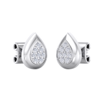 Load image into Gallery viewer, Pear shaped stud earrings in white gold with white diamonds of 0.13 ct in weight