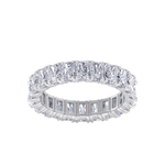 Load image into Gallery viewer, Eternity ring in rose gold with emeralds white diamonds of 4.18 ct in weight