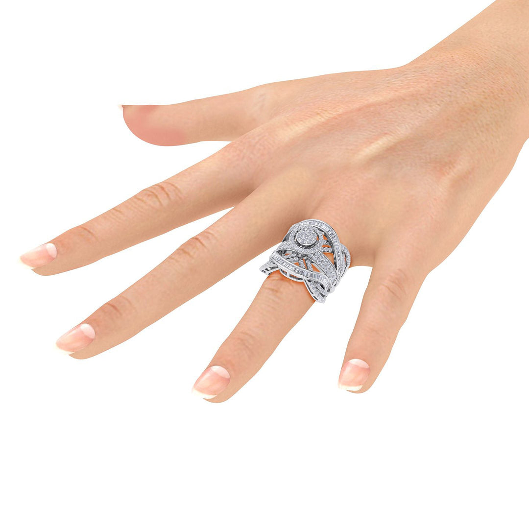Statement Diamond ring in rose gold with white diamonds of 2.32 ct in weight