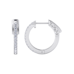 Load image into Gallery viewer, Petite diamond hoop earrings in white gold with white diamonds of 0.34 ct in weight