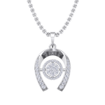 Load image into Gallery viewer, Halo Pendant in yellow gold with white diamonds of 0.26 ct in weight