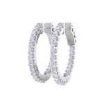 Load image into Gallery viewer, Diamond eternity hoop earrings in rose gold with white diamonds of 0.98 ct in weight