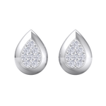 Load image into Gallery viewer, Pear shaped stud earrings in white gold with white diamonds of 0.13 ct in weight