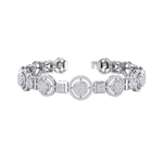 Load image into Gallery viewer, Statement bracelet in white gold with white diamonds of 1.92 ct in weight