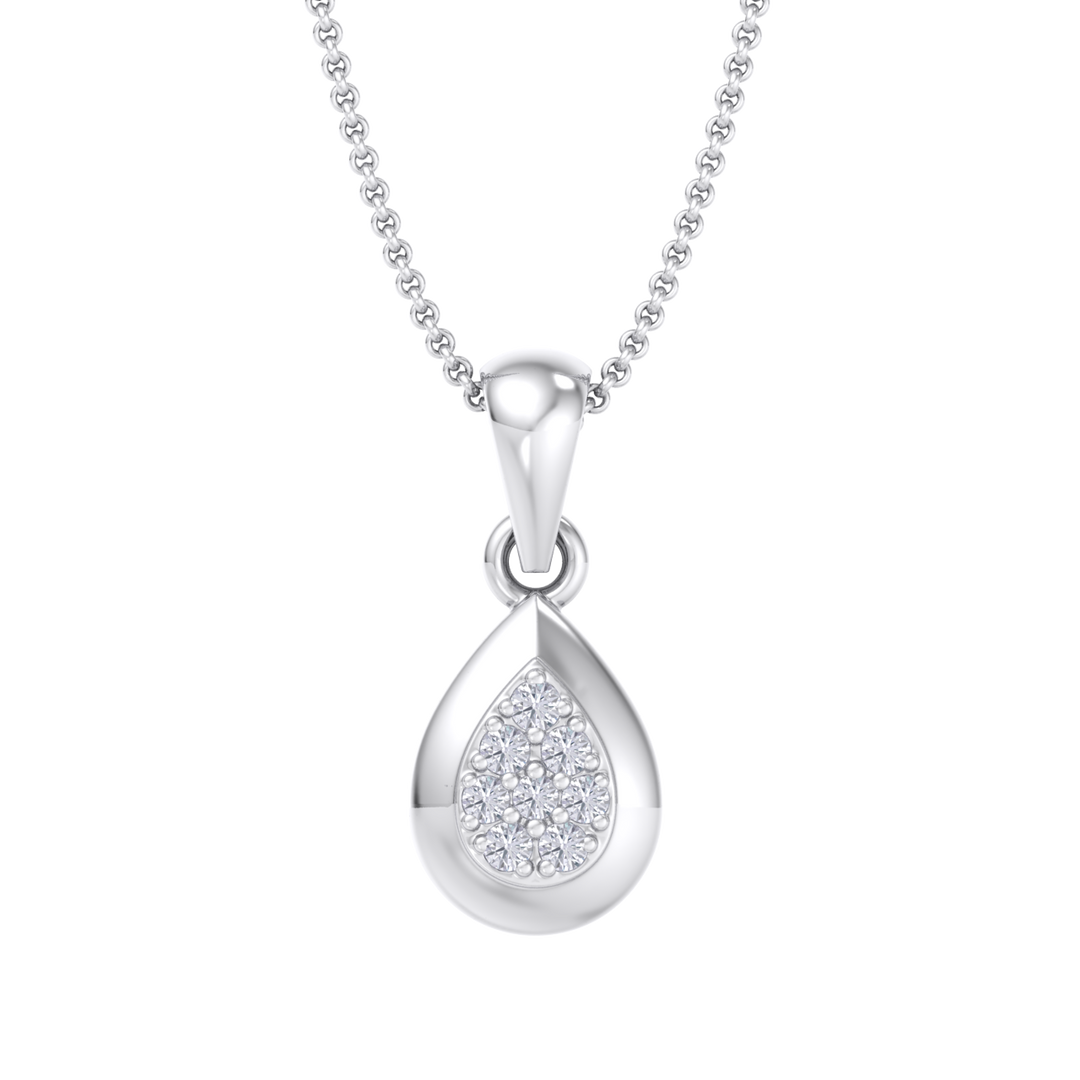 Cute Pendant in yellow gold with white diamonds of 0.09 ct in weight