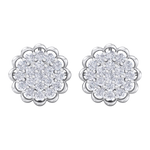Load image into Gallery viewer, Round shaped stud earrings in white gold with white diamonds of 1.66 ct in weight
