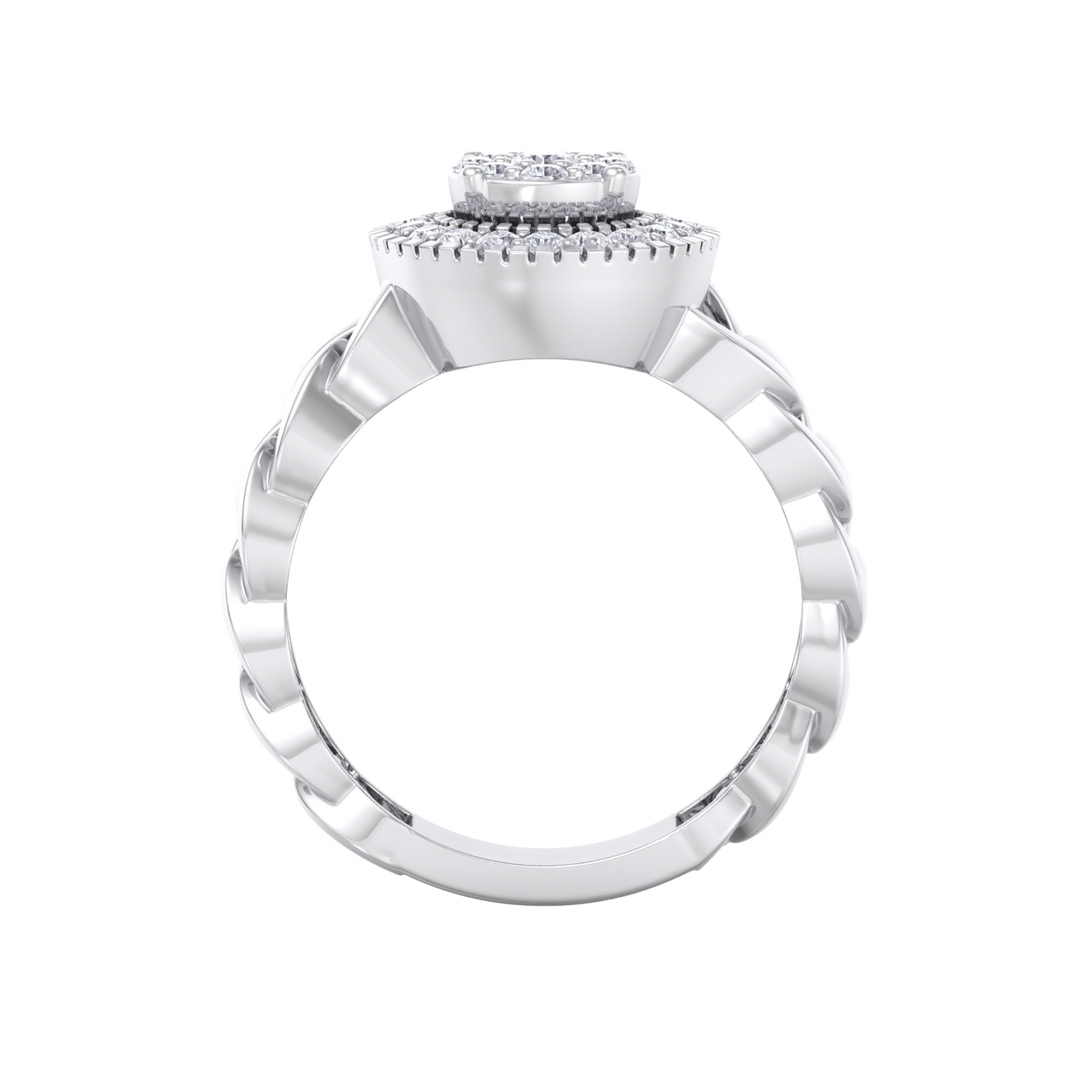 Beautiful ring in white gold with white diamonds of 0.41 ct in weight