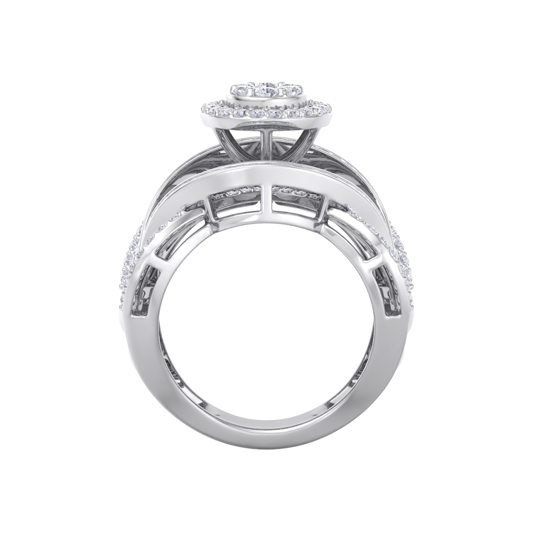 Statement Diamond ring in rose gold with white diamonds of 2.32 ct in weight