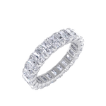 Load image into Gallery viewer, Eternity ring in white gold with emeralds white diamonds of 4.18 ct in weight