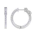 Load image into Gallery viewer, Diamond eternity hoop earrings in white gold with white diamonds of 0.98 ct in weight