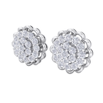 Load image into Gallery viewer, Round shaped stud earrings in white gold with white diamonds of 1.66 ct in weight