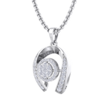 Load image into Gallery viewer, Halo Pendant in rose gold with white diamonds of 0.26 ct in weight