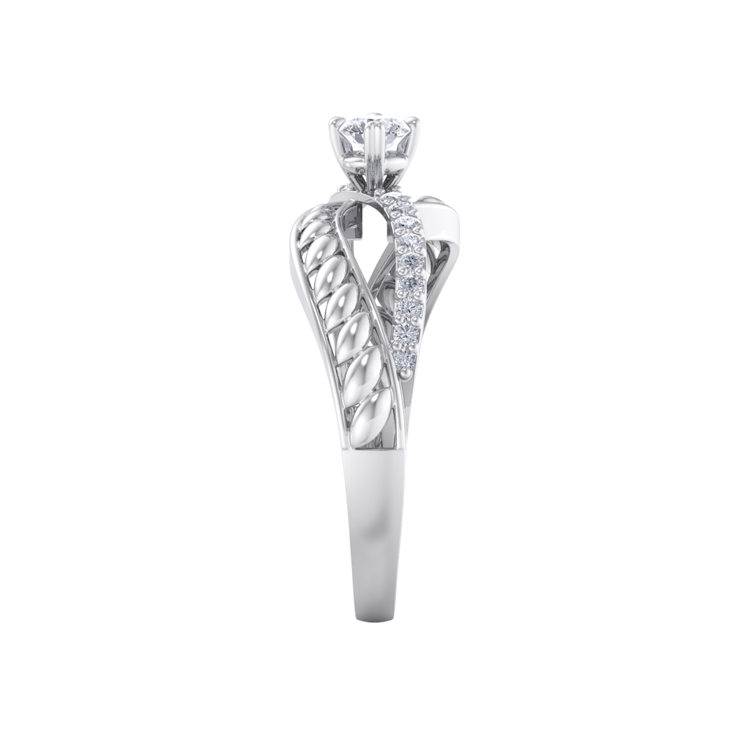 Diamond ring in rose gold with white diamonds of 0.22 ct in weight