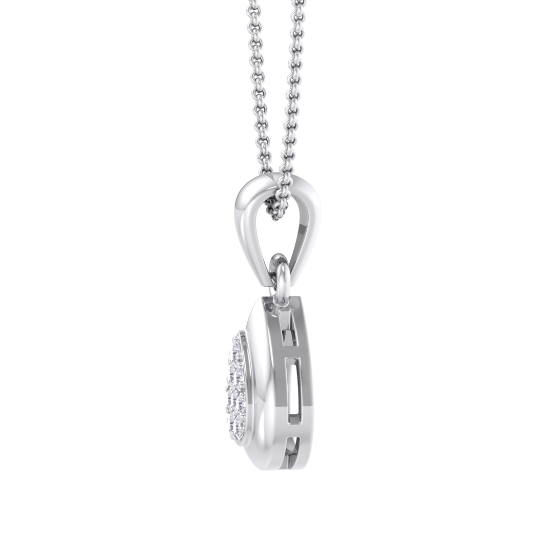 Cute Pendant in rose gold with white diamonds of 0.09 ct in weight